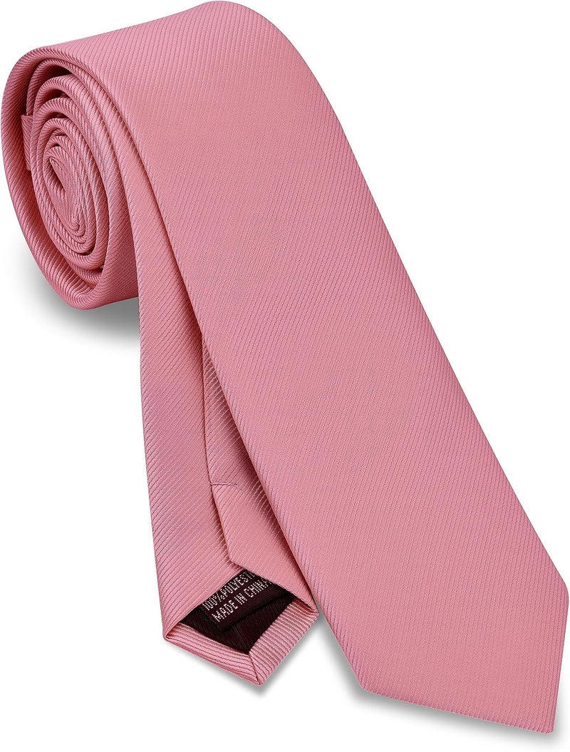 Branduce 2.4"（6cm） Solid Pure Color Skinny Tie Plain Slim Necktie for Men - Image 1